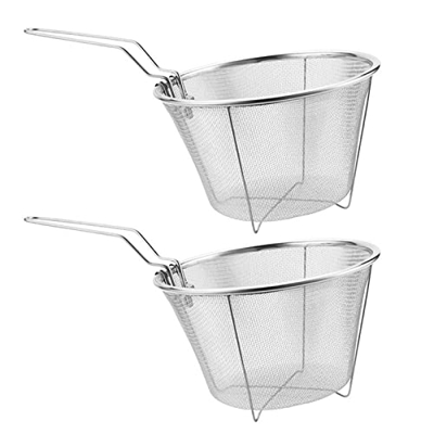 Cesta para freír 2 piezas de acero inoxidable Cesta frita Cocina Pollo frito Cesta de Pollo Gadgets de cocina Accesorios de cocina para Cocina Restaur