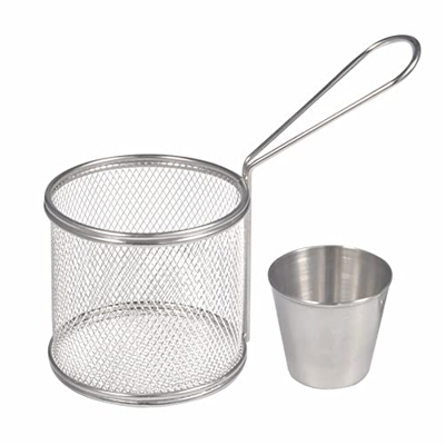 Cesta para freír Fritas redondas Cesta de aceite Colador de aceite Fritas Fries Chef Cesta de cocina Freír neto Colador Accesorios de cocina para Coci