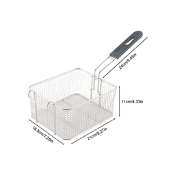 TOMYEUS Cesta para freír Mini Cocina de Acero Inoxidable Acero Papas Fritas Herramientas de fritura de fritura para Cocina Restaurante Fiesta Barbacoa características
