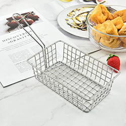 TOMYEUS Cesta para freír French Fries Contenedor Plaza Freír Cesta Cesta de Acero Inoxidable Casquero Canasta Bocado Patata Chips Barril para Cocina R en oferta