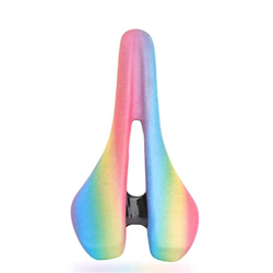 GAWDI Asiento De Bicicleta Transpirable Rainbow MTB Road Mountain Bike Racing Saddle PU Transpirable Soft Ciclismo Cojín Accesorios sillín de Biciclet en oferta
