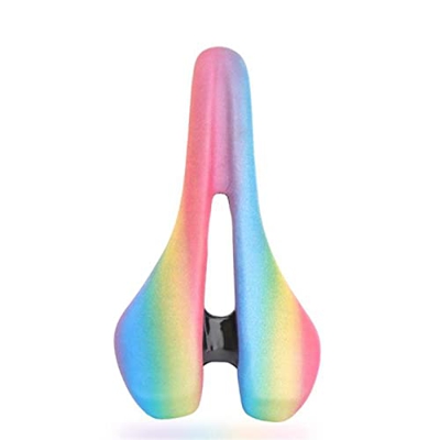 GAWDI Asiento De Bicicleta Transpirable Rainbow MTB Road Mountain Bike Racing Saddle PU Transpirable Soft Ciclismo Cojín Accesorios sillín de Biciclet