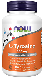Now Foods, L-Tyrosine, 500 mg, 120 Cápsulas, Probado en Laboratorio, Sin Gluten, Sin Soja, No GMO precio