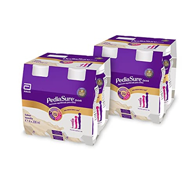 PediaSure drink – Complemento Alimenticio para Niños, Sabor Vainilla, con Proteínas, Vitaminas y Minerales - Pack de 8 Botellas x 200 ml
