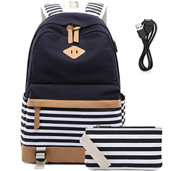 Kimwadalh Mochila Escolar para niñas adolescentes mochila de lona escolar mochila para secundaria mochila con estuche para lápices mochila para portát en oferta