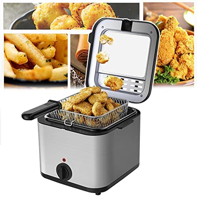 松集 Freidora EléCtrica, 2.5L Small Home French Fries Maker, con Control De Temperatura, Cesta De FreíR ExtraíBle, Freidora EléCtrica Multifuncional con