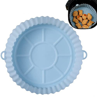 Pot De Silicona De Freidora De Aire 18 Cm Reutilizable Antiadherente Freidora Freidora Alfombrilla Freidora Redonda Canasta De Silicona para Hornear