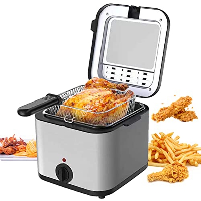 松集 Freidora EléCtrica De 2,5 L, Freidora PequeñA De FuncióN MúLtiple para El Hogar De 1000 W, Freidora De Postres para Dormitorio De Estudiantes, para