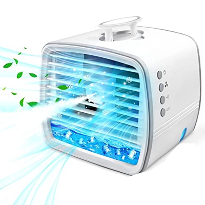 Popcornon Aire Acondicionado PortáTil, Mini Aire Acondicionado Personal, Ventilador de Aire Acondicionado PortáTil Personal para Oficina