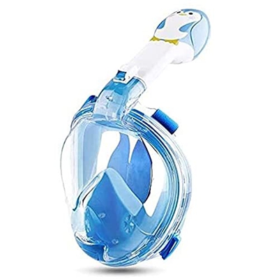 QHYXT Máscara de esnórquel de Silicona Completa, máscara de esnórquel Completamente Seca con Vista al mar de 180 °, Sistema de respiración de Agua ant