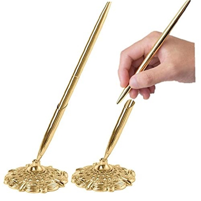 Pen De Boda Recepción De Boda Firma De Pluma De Invitado con Soporte De Base Redondo Hueco para Compromiso De Novia De Boda Favores De Valentín
