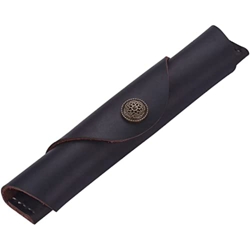 Budstfee Vintage Leather Single Pen Case Holder Cowhide Fountain Pen Sleeve Roll Wrap Pen Pouch (Deep Brown Leather)& Office Supplies en oferta