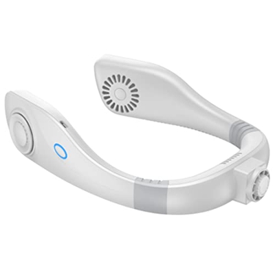 Popcornon Ventilador de Cuello PortáTil, Ventilador Personal Sin Aspas de 2000 MAh, Aire Acondicionado PortáTil, Viento Fuerte, Bajo Nivel de Ruido, 3