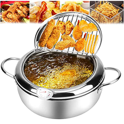 松集 Freidora De 4,2 L, Freidora DoméStica con Control De Temperatura, con TermóMetro Y Tapa, Calentamiento Uniforme + FáCil De Limpiar, para Cocina De  en oferta