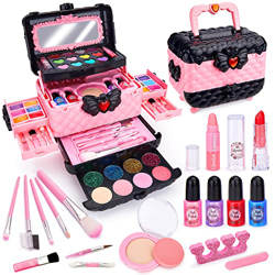 Chennyfun Kit de Maquillaje Niñas, 53 Piezas Kit de Maquillaje para Niñas Lavable, Juego de Maquillaje Seguro y No Tóxico, Cosméticos Lavables, Regalo características