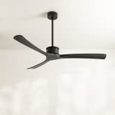 CREATE / WIND LARGE DC / Ventilador de techo Negro y Aspas Negras / 6 velocidades, Silencioso , Programable, dos alturas