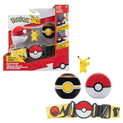 Bandai - Pokémon - Cinturón Clip 'N' Go - 1 cinturón, 1 Bola de poké, 1 Bola de Lujo y 1 Figura de 5 cm Pikachu - Accesorio para disfrazarse de Entren precio
