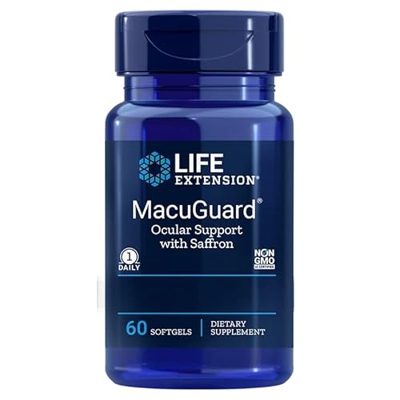 Life Extension MacuGuard Ocular Support, con luteína, 60 cápsulas blandas, Probadas en Laboratorio, Sin Gluten, Sin Soja, No GMO