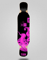 Txin Skateboard Longboard Deck Tabla 46x10 Octopus Pink en oferta