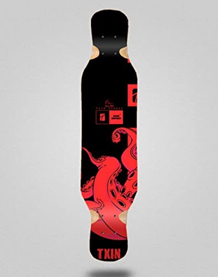 Txin Skateboard Longboard Deck Tabla 46x10 Octopus Red