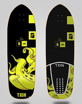 Txin Surfskate Deck Tabla Surf Skate Octopus Yellow 33.5