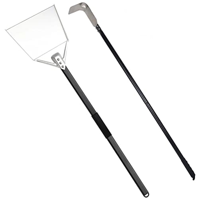REDYANGMI 41,3”Horno Pala De Cenizas Y 44" Juego De Rastrillos De Limpieza, Resistente A Altas Temperaturas Barbacoa Parrilla Carbón Cuchara De Ceniza