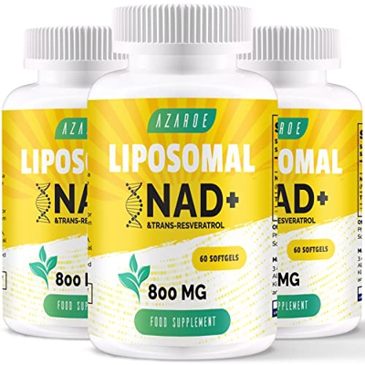 NAD+ liposomal y Trans-Resveratrol 800mg cápsulas blandas, alternativa al NMN más eficiente que el NMN, alta absorción, suplemento real de NAD+ para l