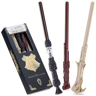HARRY POTTER Boligrafo Varita, Set 3 Boligrafos Bonitos, Merchandising Oficial