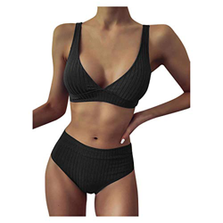 riou Bikini Mujer Push Up 2022 Elegante Negro Crossover Acolchado Bikini Mujeres Halter TirantesRopa de Playa de Dos Piezas Bikini Sets Beachwear Biqu características