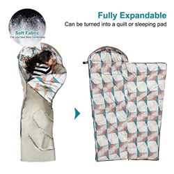 Ocobetom Saco de dormir para mochilero | Saco de dormir extra ancho | Saco de dormir ultraligero de algodón con saco de compresión para senderismo al  características
