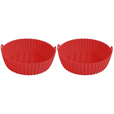 HEMOTON 2 Uds Freidora de Aire Inserto de Silicona para Freidora Horno Bandeja para Hornear Freidora de Aire Revestimientos de Silicona para Ollas: An