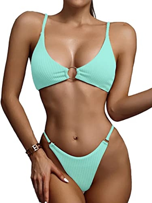 Joligiao Mujeres Bikini Sexy Triángulo Traje de Baño Brasileño Dos Piezas Conjunto de Bikini con Parte Inferior Descarada Ropa de Playa Baño Bañador (