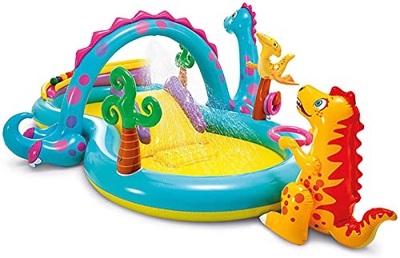 LGESR Piscina Inflable para niños, tobogán Inflable para Piscina, Fiesta acuática de Verano con tobogán para niños, Piscina con Salpicaduras de Agua p