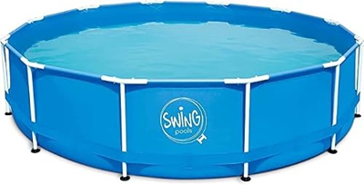 well2wellness® Framepool Swing - Piscina con marco (3,05 m x 0,76 m), color azul
