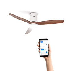 CREATE / WINDCALM DC / Ventilador de Techo Blanco Aspas Madera Oscura con Luz / Silencioso, luz regulable, temporizador, Wifi, Potencia 40W y Ø132 cm precio