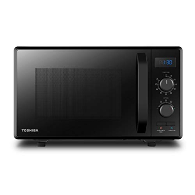 Toshiba MW2-AG23PF(BK) Microondas 3 en 1 con parrilla y función combinada, 23 L, 900 W, parrilla de 1000 W, función ECO de bajo consumo, plato girator
