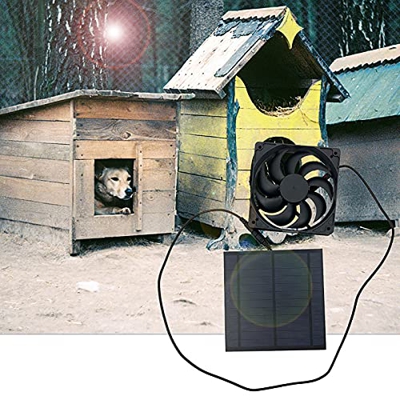 HMLOPX Tablero del panel solar de 5W 4 pulgadas con ventilador de ventilación, ventilador de enfriamiento del panel solar al aire libre, para el enfri