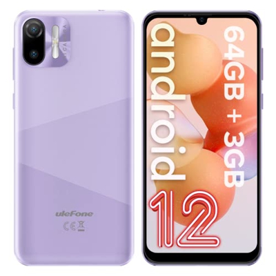 Ulefone Note 6T Telefono Movil Baratos 2022 Androide 12 OS, 64GB ROM 128GB(SD) Movil Smartphone, 6.1 Pulgadas 13MP Cámara, 3300mAh Batería Dual SIM Mo