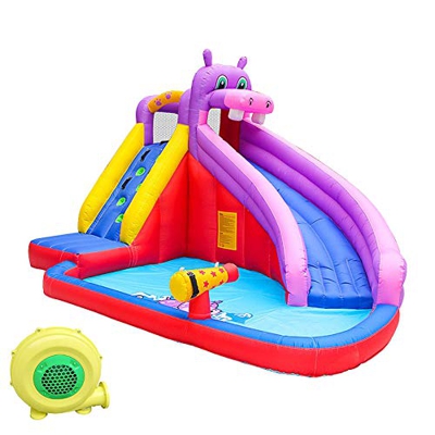 LGESR Piscina Inflable para niños Parque acuático Inflable para niños Grandes y Adultos Inicio Tobogán Inflable portátil para Piscina para jardín, Pat