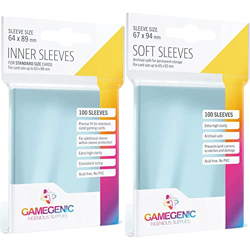 GAMEGEN!C- Pack Inner Sleeves (100), Color Clear (GGS10013ML) + Soft Sleeves Pack (100), Color Clear (GGS10014ML) en oferta