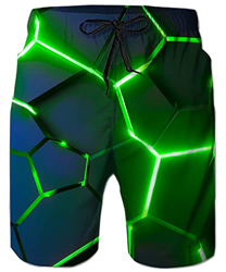 ALISISTER Geometría Bañadores para Hombre Secado Rápido De Los Hombres Imprimió Pantalones Cortos Surf Playa Verano Swim Shorts XL precio