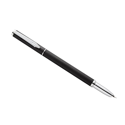 Pluma estilográfica recargable de Amazon Basics. Punta fina, cuerpo de aluminio, tinta negra