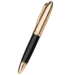 Pluma estilográfica Hongdian N6, tapa de color dorado con punta extrafina de iridio, instrumento de escritura suave con estuche de metal en oferta