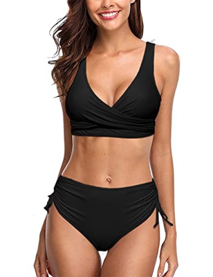UMIPUBO Bikini de Mujer Conjunto de 2 Piezas de Cuello Halter Traje de Baño Bañador de Baño Conjunto de Bikini de Playa Cintura Alta Bra Tops y Bragui