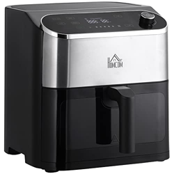HOMCOM 4 en 1 Freidora sin Aceite 6,5L Freidora de Aire Caliente 1350W con 3 Programas Pantalla LED Táctil Temperatura Ajustable Temporizador y Cesta  en oferta