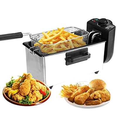 松集 Freidora De 3,5 L, Freidora EléCtrica Multifuncional Comercial/DoméStica De 2000 W, Control De Temperatura De 5 Velocidades De 90-190 ℃, para Patat