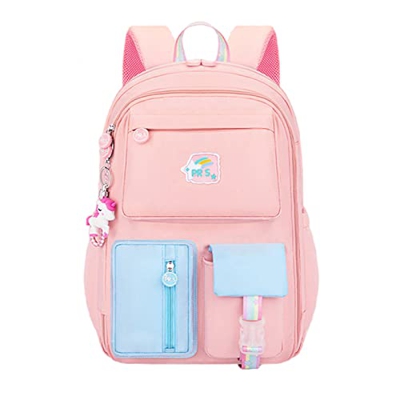 WYCY Mochila para Niñas Moda Refrigerador Puerta Mochila Escolar Gran Capacidad Kawaii Mochila Escolar con Lindos Colgantes de Unicornio y Mochila Imp