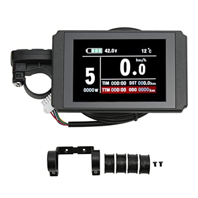 TeamSky Panel de visualización de Bicicleta, medidor de Panel multifunción LCD8H con Conector SM para modificación de Scooter de Bicicleta eléctrica