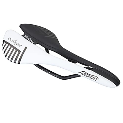 ShoppyCharms Sillín de Carbono MTB, Cuero Completo de PU, Cuero Suave, Piezas de Bicicleta, sillín de Bicicleta road175g (Color : Red)