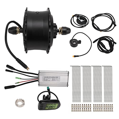 TeamSky Kit de Motor de Cubo de Bicicleta eléctrica, Controlador sin escobillas de 500 W con Controlador de Pantalla LCD5 para Kit de conversión de Bi